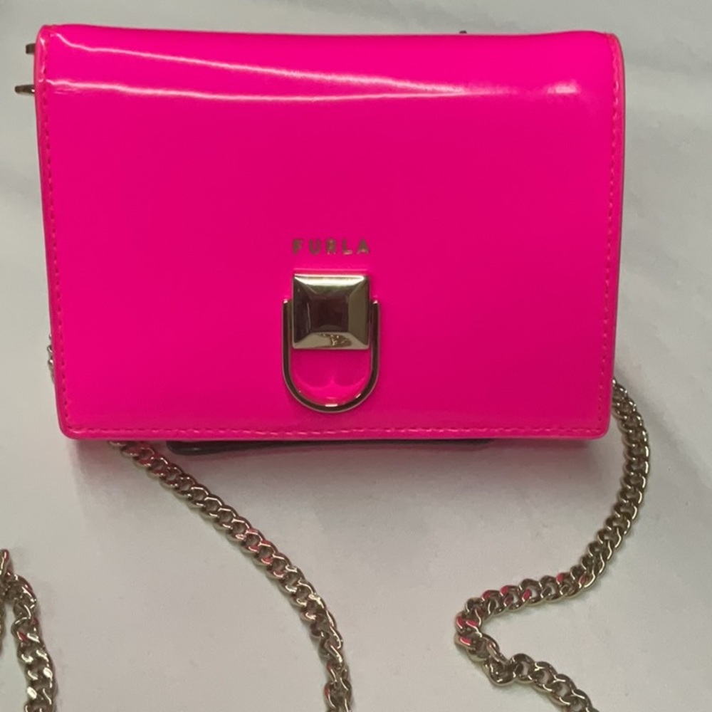 Furla Fuxia Neon Pink Small Crossbody Bag